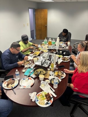 the team celebrates their two-year safety achievement with a special luncheon